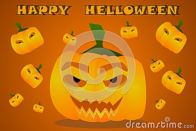 Halloween pumpkins vector image Stock Photo